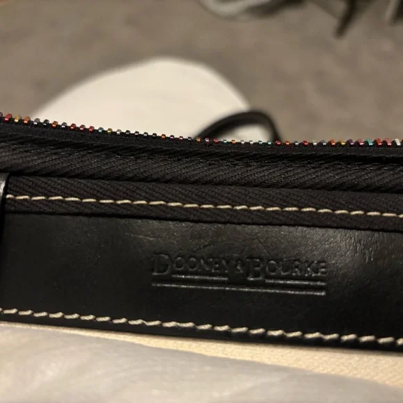 Dooney & Bourke Black Graffiti Tote with Sturdy Leather Handles - Picture 5 of 10